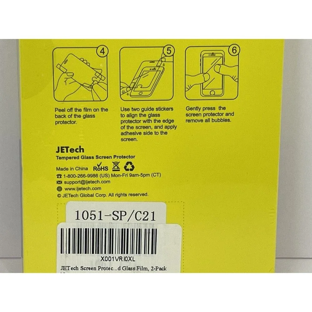 JETech Tempered Glass Screen Protector 2-Pack 9H‎ Hardness 1051-SP/C21 Clear